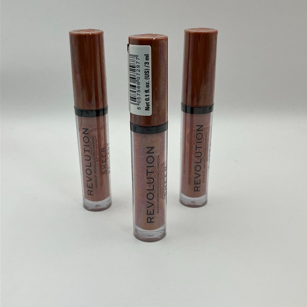 Makeup Revolution Sheer Lip Brilliant Lip Gloss Sheer Featured 109 Pack Of 3 Pcs